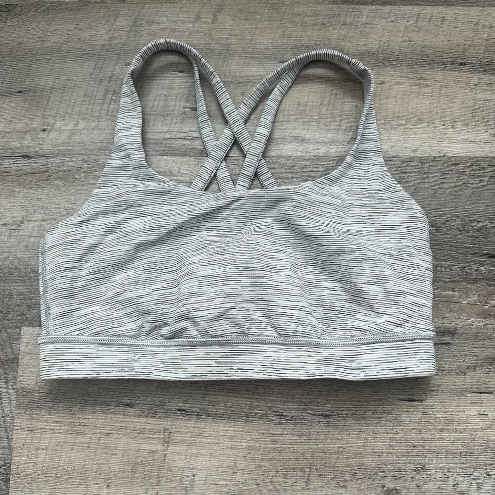 lululemon Energy Sports Bra, black, white, gray